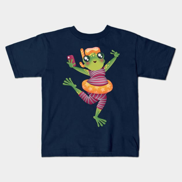Cute Frog Kids T-Shirt by zaxophona